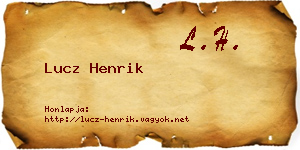 Lucz Henrik névjegykártya